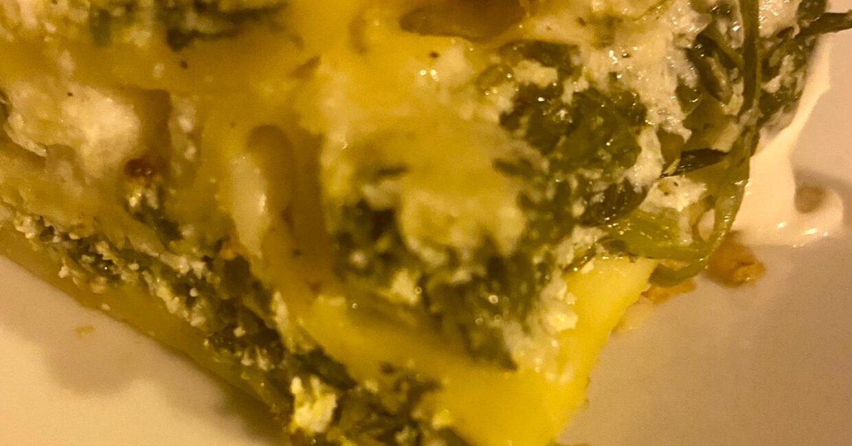 Lasagne al forno con ricotta fresca e cavolicelli