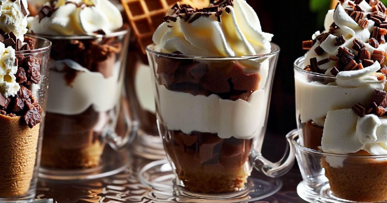 Coppette con Crema di Ricotta e Cioccolato Fondente